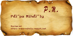 Pápa Mihály névjegykártya