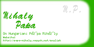 mihaly papa business card